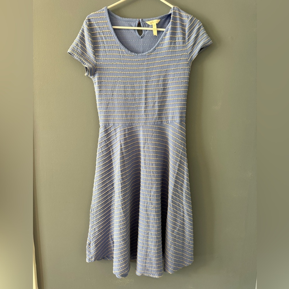 Matilda Jane Women’s Blue Dress with Cream Accents Size S